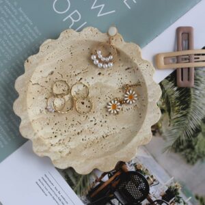 Read more about the article Unveiling Elegance: The Timeless Charm of Our Natural Travertine Scalloped Jewelry Dish